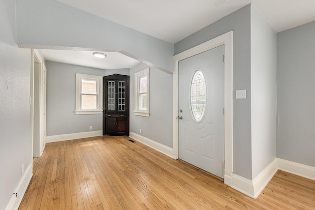 foyer entrance featuring light hardwood / wood-style floors