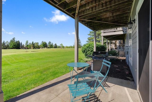 view of patio featuring grilling area