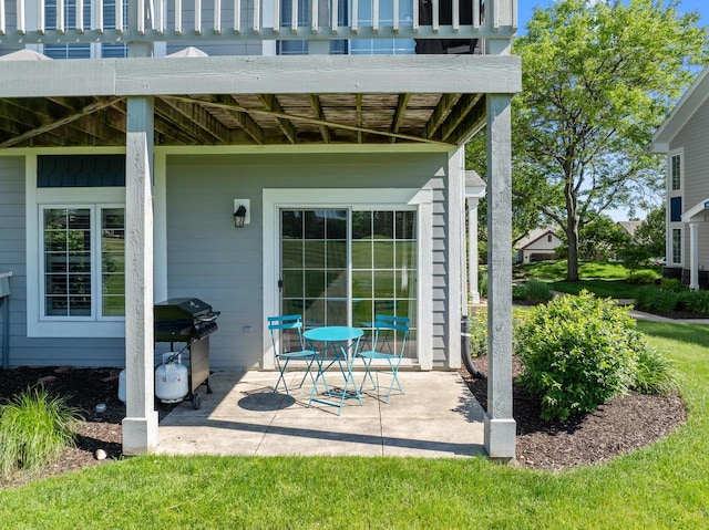 view of patio / terrace featuring a grill