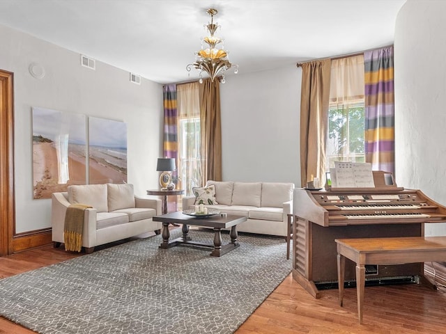 living room featuring hardwood / wood-style floors