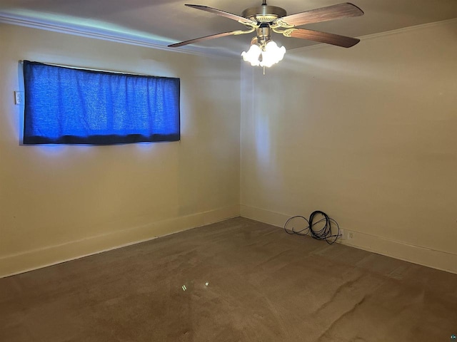 157 E 2nd St, Glidden, WI 54527 - carpeted spare room with ceiling fan and ornamental molding