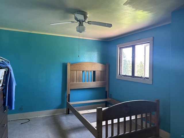 157 E 2nd St, Glidden, WI 54527 - bedroom featuring ceiling fan and ornamental molding