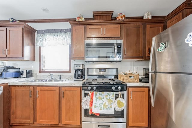 kitchen with sink and stainless steel appliances