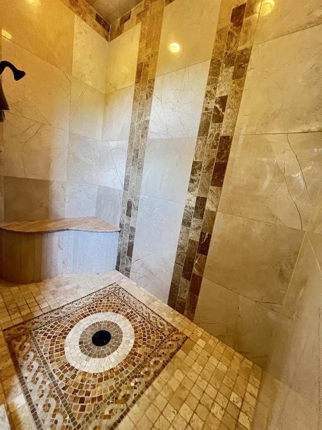 bathroom featuring walk in shower