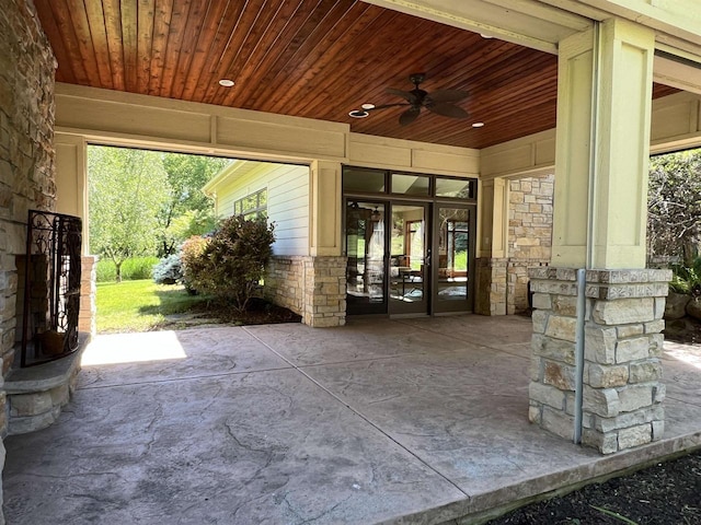 view of patio / terrace with ceiling fan