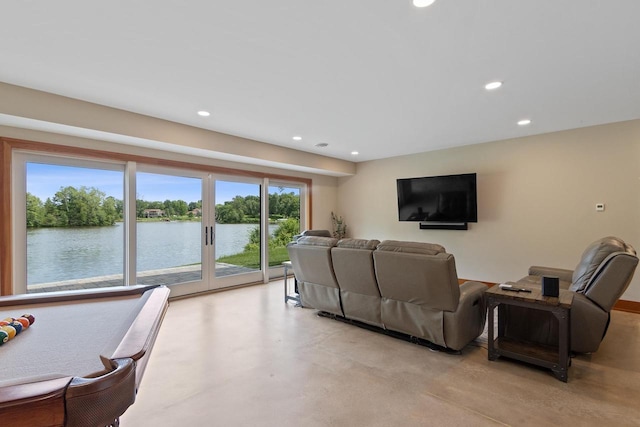 living room with billiards