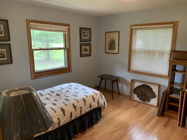 bedroom featuring light hardwood / wood-style floors