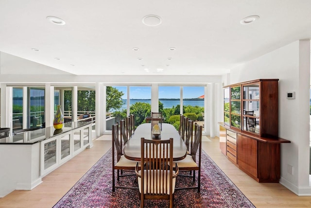 dining area featuring light hardwood / wood-style flooring