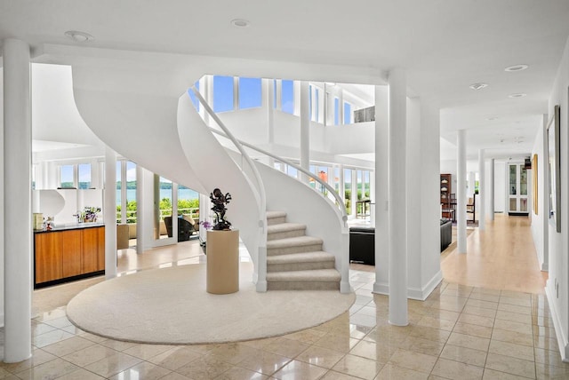 view of tiled foyer entrance