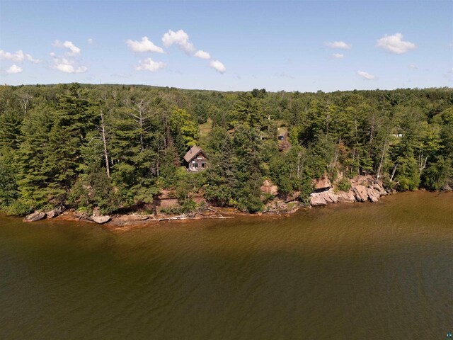 view of home's exterior with a water view