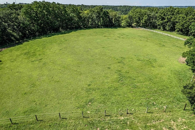 view of yard with a rural view