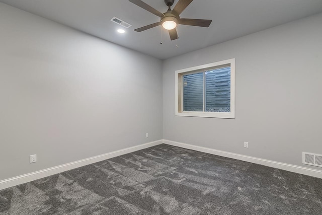 1421 Greenleaf Ct, Sun Prairie, WI 53590 - spare room featuring dark colored carpet, baseboards, and a ceiling fan