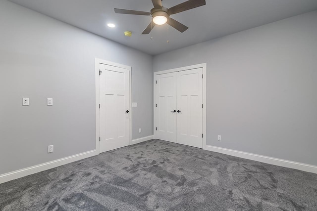 1421 Greenleaf Ct, Sun Prairie, WI 53590 - unfurnished bedroom with baseboards, carpet, and a ceiling fan