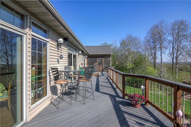 view of patio featuring a wooden deck