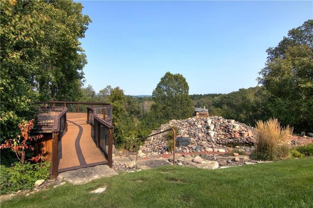 view of property's community featuring a lawn