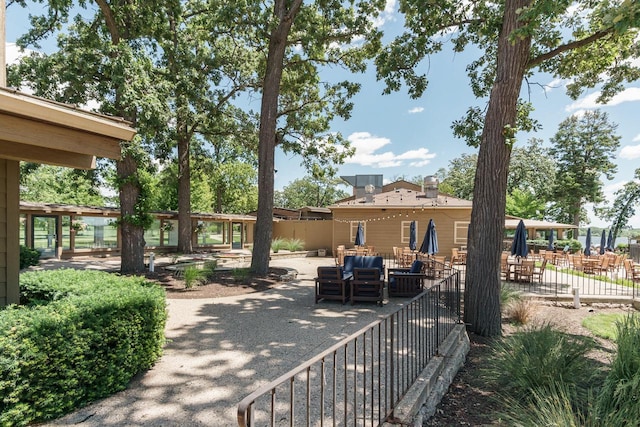 view of patio featuring an outdoor living space