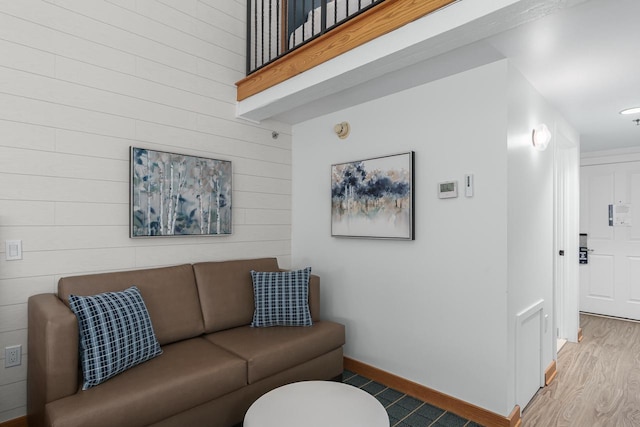 living room with hardwood / wood-style floors