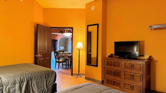 bedroom featuring light hardwood / wood-style flooring