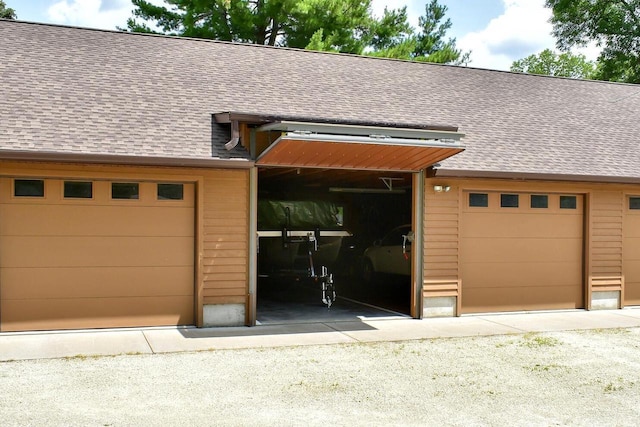 view of garage