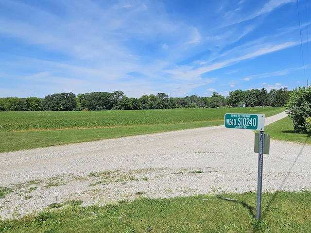 view of street with a rural view