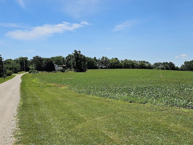 view of street with a rural view