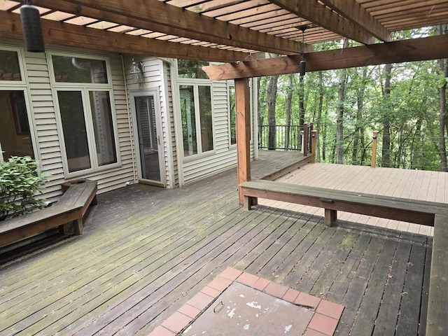 deck with a pergola