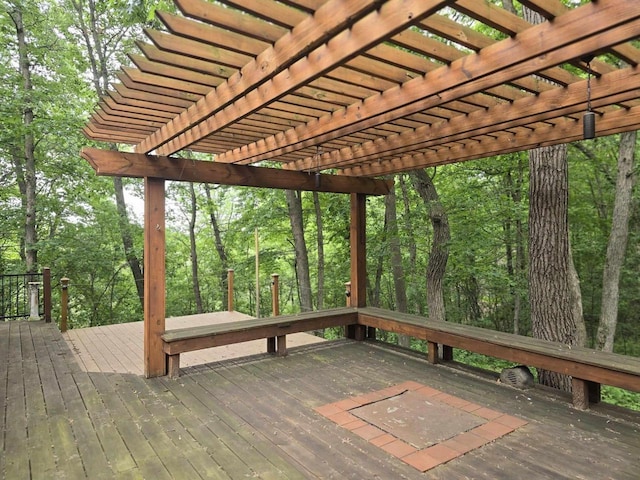 deck featuring a pergola