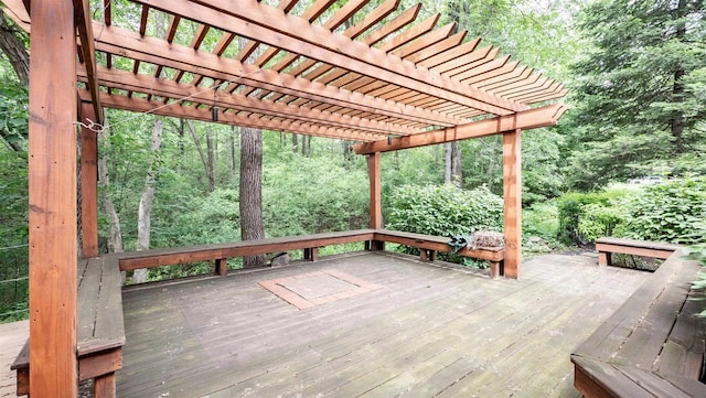 deck featuring a pergola