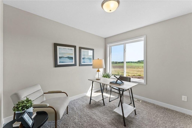 home office featuring carpet floors