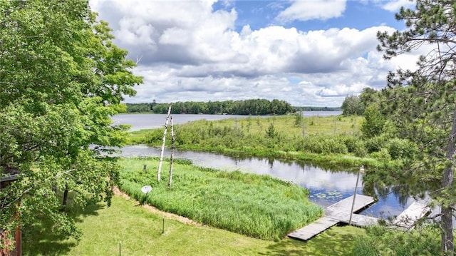 view of water feature featuring a boat dock