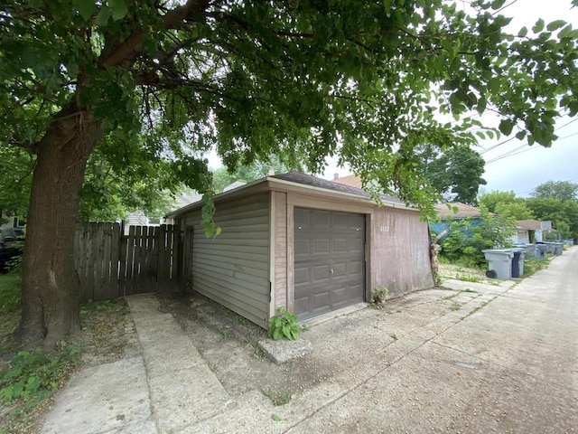 view of garage