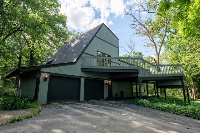 view of home's exterior with a garage