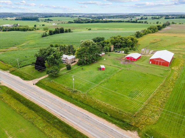 bird's eye view with a rural view