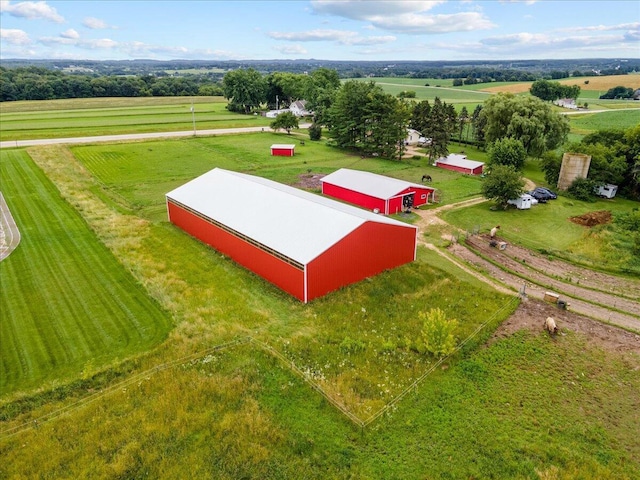 aerial view with a rural view