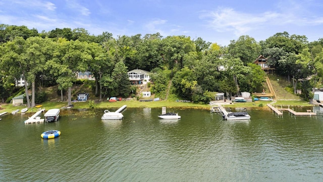 water view with a dock