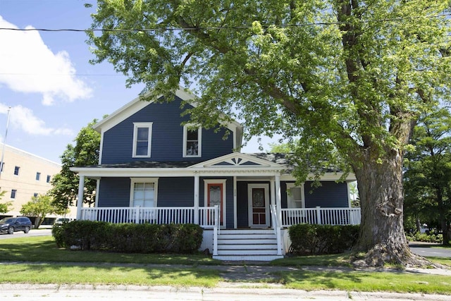 view of front facade featuring covered porch