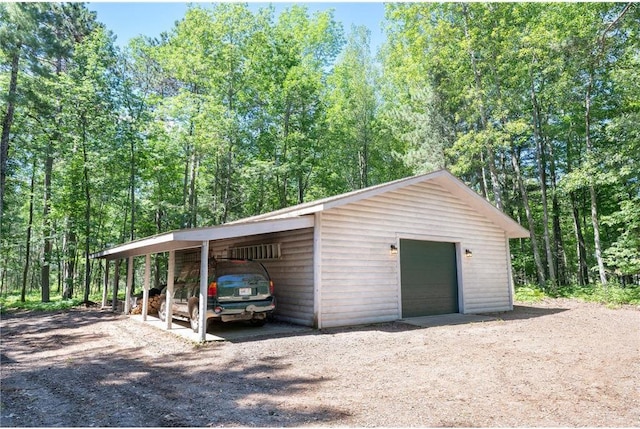 exterior space with a carport