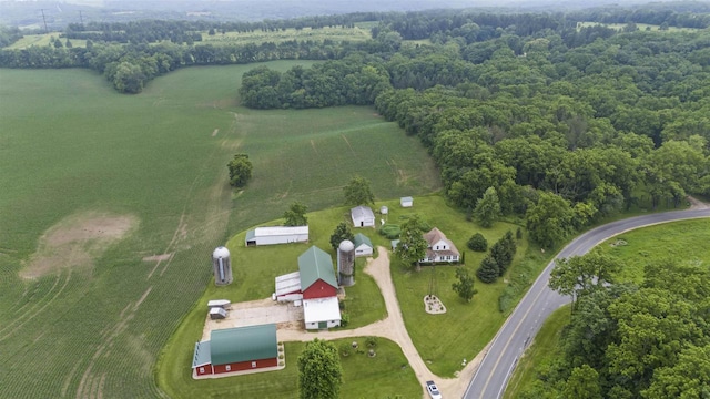 bird's eye view with a rural view