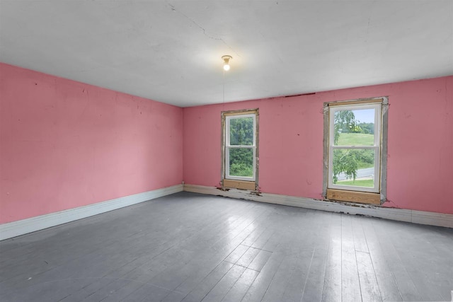 spare room with wood-type flooring