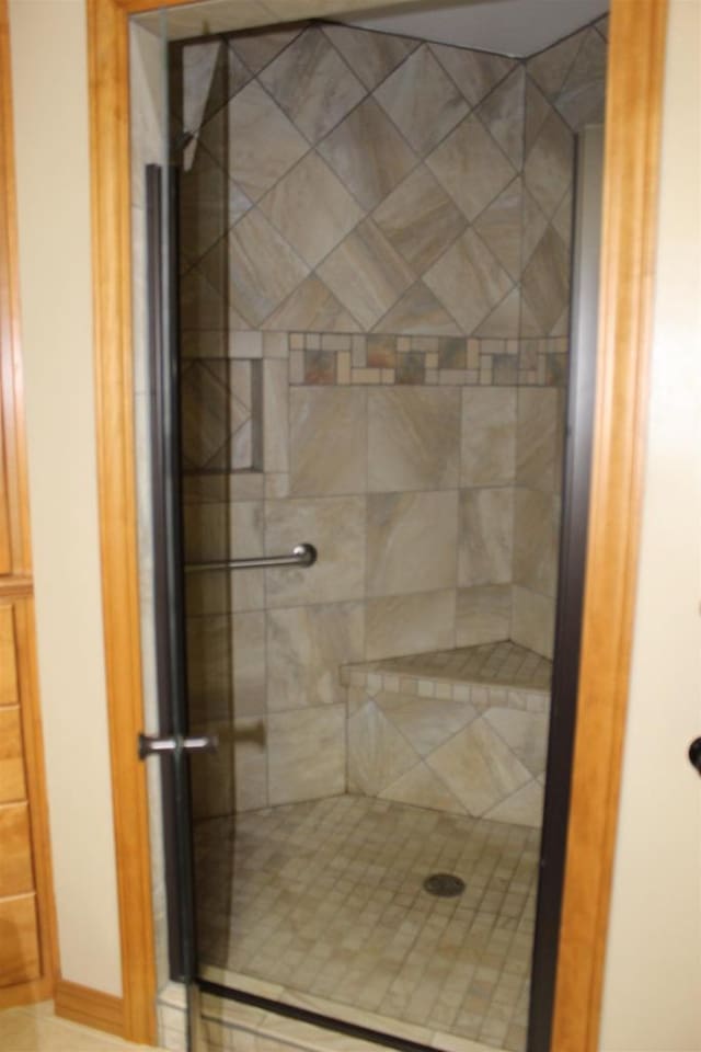 bathroom featuring walk in shower