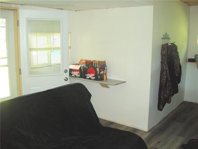 bedroom with hardwood / wood-style floors