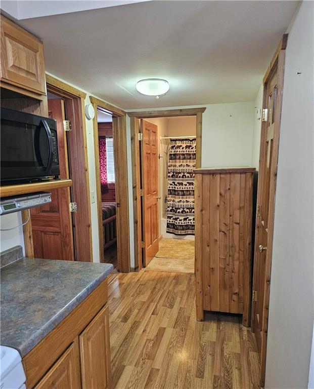 hall featuring light hardwood / wood-style floors