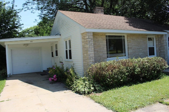 view of front of house with a garage