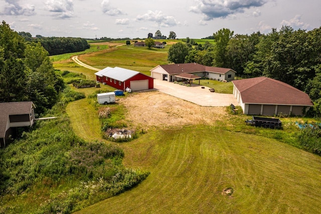 aerial view featuring a rural view