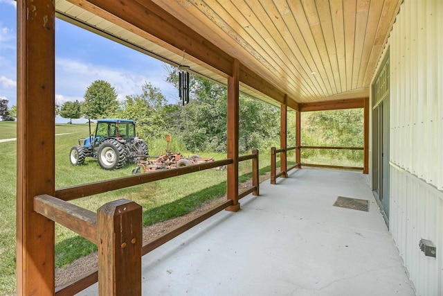 view of patio featuring a porch