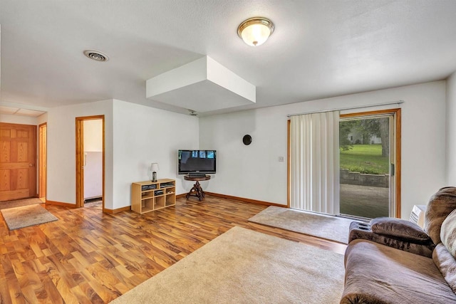 living room with light wood-type flooring