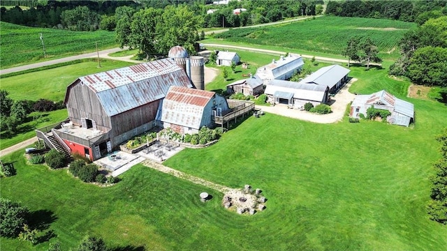 drone / aerial view with a rural view