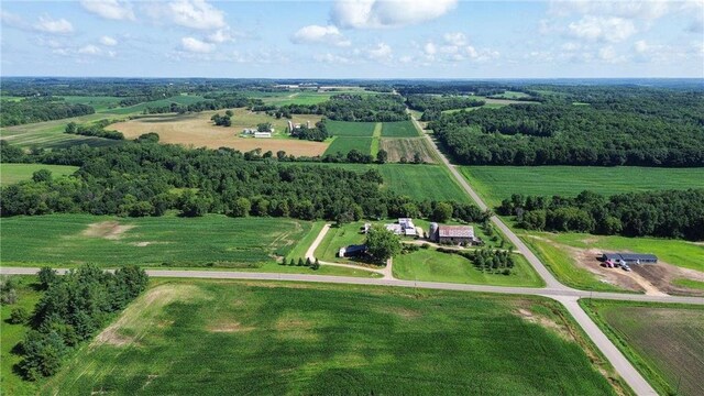 drone / aerial view with a rural view