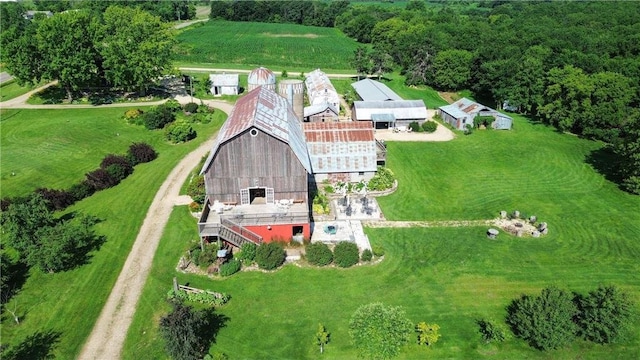 drone / aerial view featuring a rural view