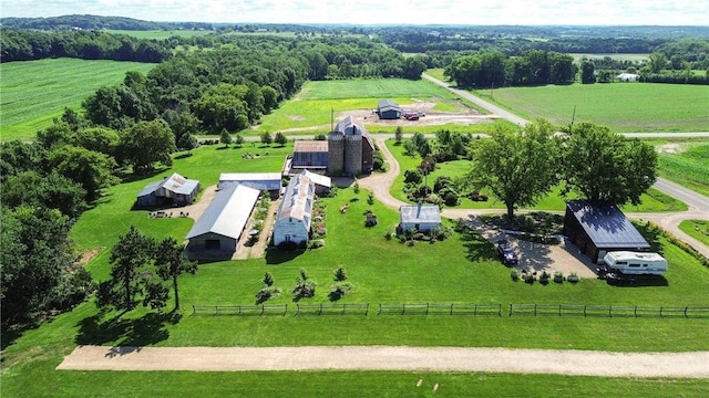 aerial view featuring a rural view